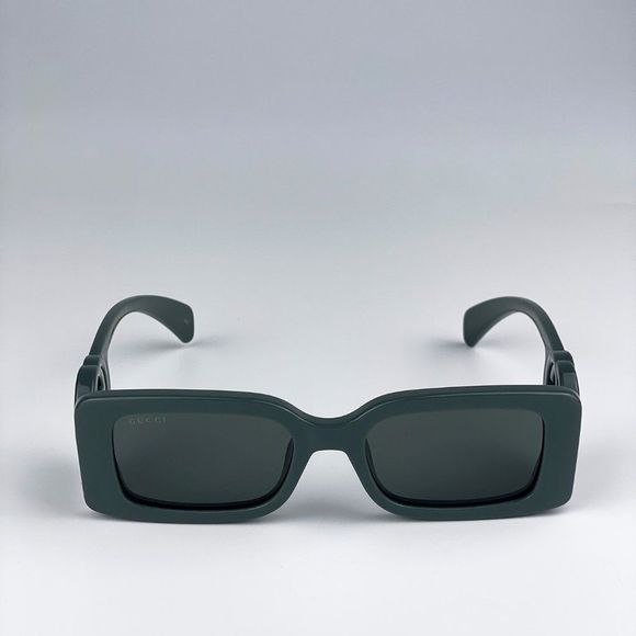 Gucci GG1325S 003 Sunglasses Grey Smoke Grey Rectangle Women main image 12